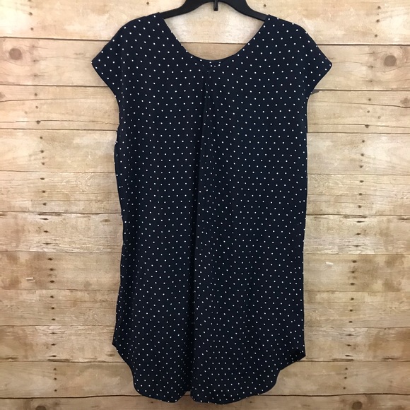 Madewell Layout Navy Polka Dot Tunic Dress - Picture 6 of 10